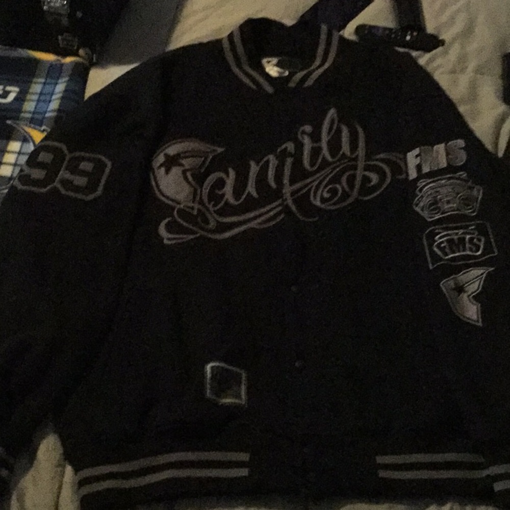 Black varsity jacket style jacket